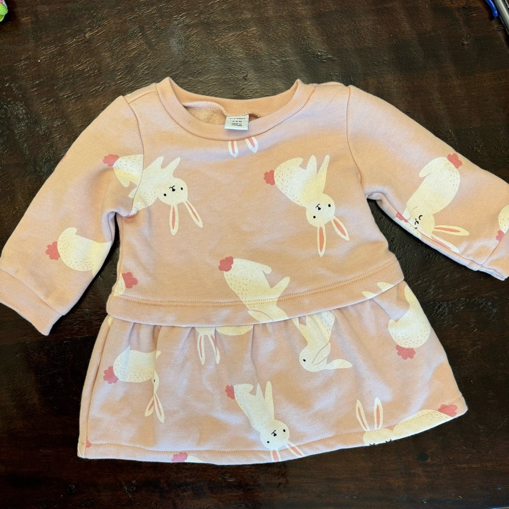 3-6 month Old Navy, winter warm bunny dress!
